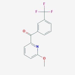 molecular formula C14H10F3NO2 B1454221 6-Methoxy-2-(3-trifluoromethylbenzoyl)pyridine CAS No. 1187167-03-8
