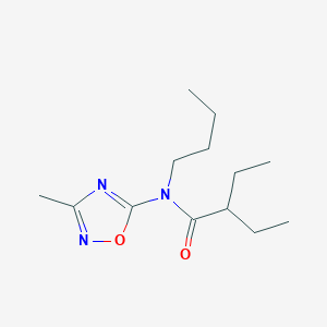 molecular formula C13H23N3O2 B14542215 N-Butyl-2-ethyl-N-(3-methyl-1,2,4-oxadiazol-5-yl)butanamide CAS No. 62347-70-0