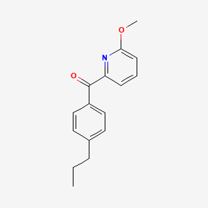 molecular formula C16H17NO2 B1454222 6-甲氧基-2-(4-丙基苯甲酰)吡啶 CAS No. 1187164-37-9