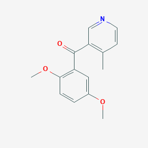 molecular formula C15H15NO3 B1454226 3-(2,5-Dimethoxybenzoyl)-4-methylpyridine CAS No. 1187164-24-4