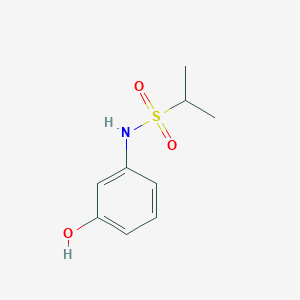molecular formula C9H13NO3S B1454230 N-(3-羟基苯基)丙烷-2-磺酰胺 CAS No. 1179957-93-7