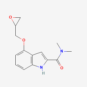 molecular formula C14H16N2O3 B14542301 N,N-Dimethyl-4-[(oxiran-2-yl)methoxy]-1H-indole-2-carboxamide CAS No. 62119-50-0