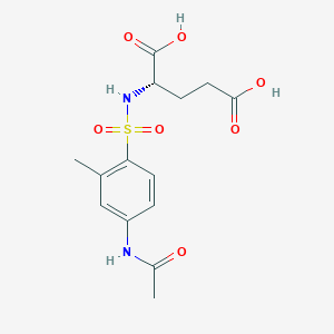 molecular formula C14H18N2O7S B14542321 N-(4-Acetamido-2-methylbenzene-1-sulfonyl)-L-glutamic acid CAS No. 62374-86-1