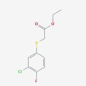 molecular formula C10H10ClFO2S B1454246 Ethyl 2-[(3-chloro-4-fluorophenyl)sulfanyl]acetate CAS No. 1096907-26-4
