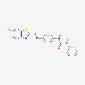 molecular formula C23H19N3OS B14542473 N-{4-[2-(6-Methyl-1,3-benzothiazol-2-yl)ethenyl]phenyl}-N'-phenylurea CAS No. 62001-52-9