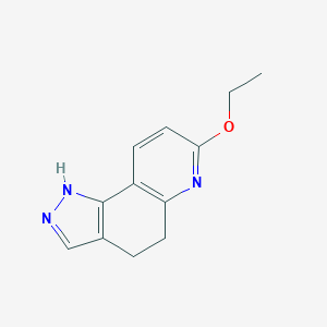 molecular formula C12H13N3O B145425 7-ethoxy-4,5-dihydro-1H-pyrazolo[3,4-f]quinoline CAS No. 135219-96-4