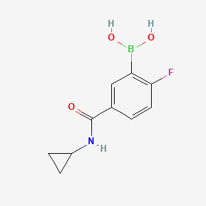 molecular formula C10H11BFNO3 B1454264 5-(Cyclopropylcarbamoyl)-2-fluorophenylboronic acid CAS No. 874289-54-0