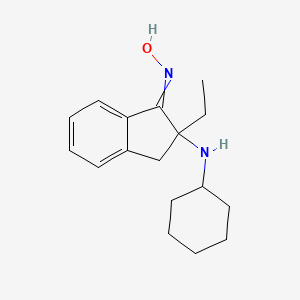 molecular formula C17H24N2O B14542840 N-[2-(Cyclohexylamino)-2-ethyl-2,3-dihydro-1H-inden-1-ylidene]hydroxylamine CAS No. 61957-50-4