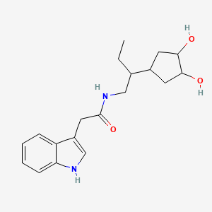 molecular formula C19H26N2O3 B14542846 N-[2-(3,4-Dihydroxycyclopentyl)butyl]-2-(1H-indol-3-yl)acetamide CAS No. 61755-50-8