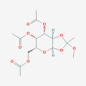 molecular formula C15H22O10 B014543 [(3aR,5R,6S,7S,7aR)-6,7-diacetyloxy-2-methoxy-2-methyl-5,6,7,7a-tetrahydro-3aH-[1,3]dioxolo[4,5-b]pyran-5-yl]methyl acetate CAS No. 50801-29-1