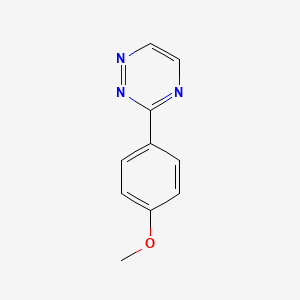 molecular formula C10H9N3O B14543239 3-(4-Methoxyphenyl)-1,2,4-triazine CAS No. 62258-29-1