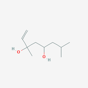 molecular formula C10H20O2 B14543278 3,7-Dimethyloct-1-ene-3,5-diol CAS No. 62032-60-4