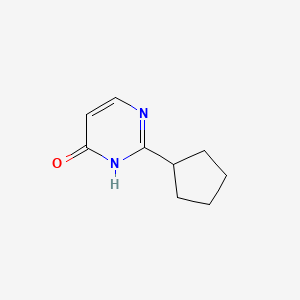 molecular formula C9H12N2O B1454334 4-Hydroxy-2-(cyclopentyl)pyrimidine CAS No. 1159816-74-6