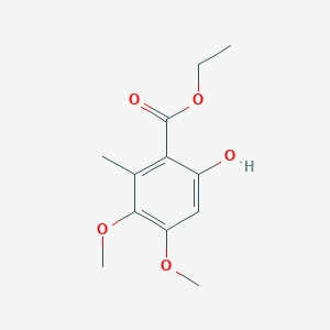 molecular formula C12H16O5 B14543347 Ethyl 6-hydroxy-3,4-dimethoxy-2-methylbenzoate CAS No. 61774-54-7