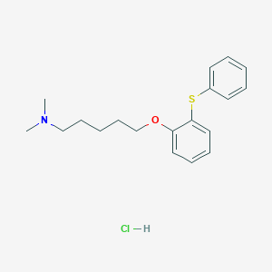 molecular formula C19H26ClNOS B14543417 N,N-dimethyl-5-(2-phenylsulfanylphenoxy)pentan-1-amine;hydrochloride CAS No. 62232-64-8