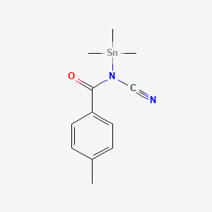molecular formula C12H16N2OSn B14543451 N-Cyano-4-methyl-N-(trimethylstannyl)benzamide CAS No. 62150-00-9