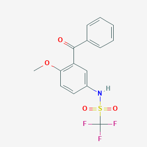 molecular formula C15H12F3NO4S B14543523 N-(3-Benzoyl-4-methoxyphenyl)-1,1,1-trifluoromethanesulfonamide CAS No. 62261-71-6