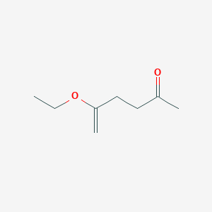 molecular formula C8H14O2 B14543537 5-Ethoxyhex-5-EN-2-one CAS No. 61769-90-2
