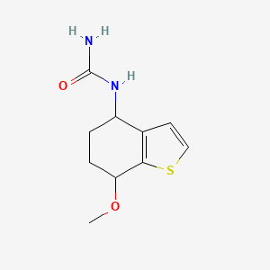 molecular formula C10H14N2O2S B14543594 N-(7-Methoxy-4,5,6,7-tetrahydro-1-benzothiophen-4-yl)urea CAS No. 62369-86-2