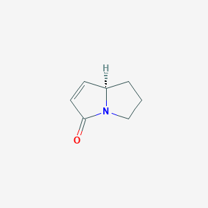 molecular formula C7H9NO B145436 (8R)-5,6,7,8-tetrahydropyrrolizin-3-one CAS No. 126424-76-8