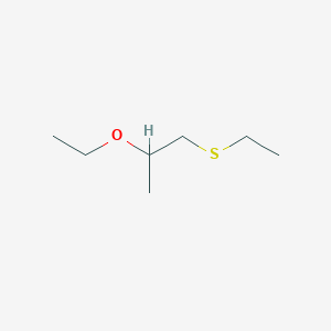 molecular formula C7H16OS B14543689 Propane, 2-ethoxy-1-(ethylthio)- CAS No. 62162-20-3