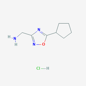 [(5-Cyclopentyl-1,2,4-oxadiazol-3-yl)methyl]amine hydrochloride