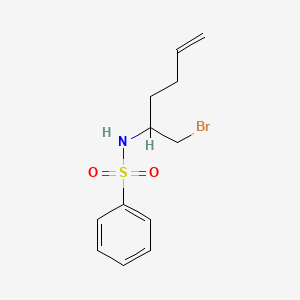 molecular formula C12H16BrNO2S B14543759 N-(1-Bromohex-5-en-2-yl)benzenesulfonamide CAS No. 62035-80-7