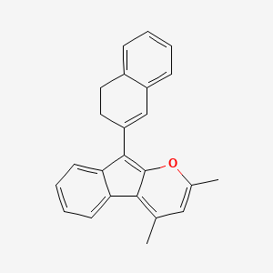 molecular formula C24H20O B14543768 Indeno[2,1-b]pyran, 9-(3,4-dihydro-2-naphthalenyl)-2,4-dimethyl- CAS No. 62224-54-8