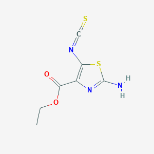 molecular formula C7H7N3O2S2 B14543794 Ethyl 2-amino-5-isothiocyanato-1,3-thiazole-4-carboxylate CAS No. 61830-22-6
