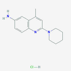 molecular formula C15H20ClN3 B1454382 4-Methyl-2-piperidin-1-ylquinolin-6-amine hydrochloride CAS No. 1216388-60-1