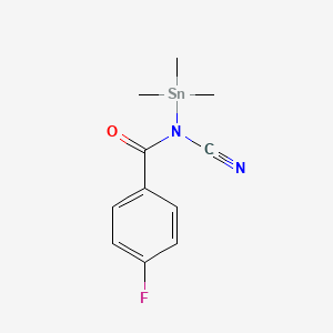 molecular formula C11H13FN2OSn B14543880 N-Cyano-4-fluoro-N-(trimethylstannyl)benzamide CAS No. 62150-02-1