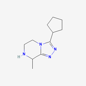 3-cyclopentyl-8-methyl-5H,6H,7H,8H-[1,2,4]triazolo[4,3-a]pyrazine