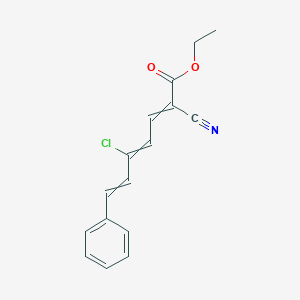 molecular formula C16H14ClNO2 B14543965 Ethyl 5-chloro-2-cyano-7-phenylhepta-2,4,6-trienoate CAS No. 62090-04-4