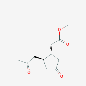 molecular formula C12H18O4 B14544212 Ethyl [(1S,2R)-4-oxo-2-(2-oxopropyl)cyclopentyl]acetate CAS No. 62359-88-0