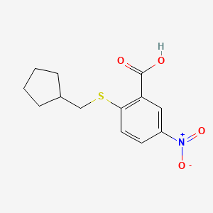 molecular formula C13H15NO4S B1454425 2-[(Cyclopentylmethyl)sulfanyl]-5-nitrobenzoic acid CAS No. 1461707-35-6