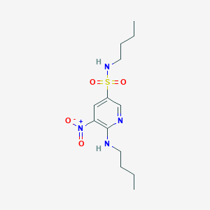 molecular formula C13H22N4O4S B14544275 N-Butyl-6-(butylamino)-5-nitropyridine-3-sulfonamide CAS No. 62009-28-3