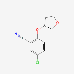 molecular formula C11H10ClNO2 B1454428 5-Chloro-2-(oxolan-3-yloxy)benzonitrile CAS No. 1375471-48-9