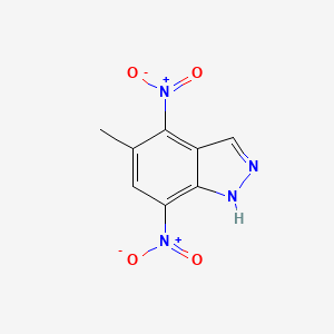 molecular formula C8H6N4O4 B14544307 5-Methyl-4,7-dinitro-1H-indazole CAS No. 61920-55-6