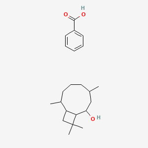 molecular formula C22H34O3 B14544399 Benzoic acid;4,8,11,11-tetramethylbicyclo[7.2.0]undecan-2-ol CAS No. 62346-29-6