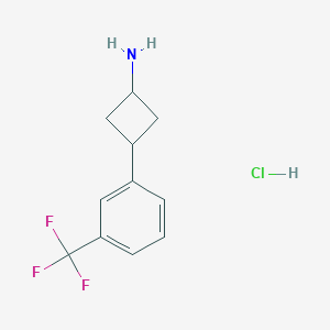 molecular formula C11H13ClF3N B1454461 3-[3-(Trifluoromethyl)phenyl]cyclobutan-1-amine hydrochloride CAS No. 1807885-07-9