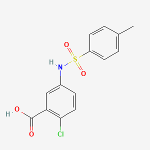 molecular formula C14H12ClNO4S B1454468 2-Chloro-5-{[(4-methylphenyl)sulfonyl]amino}benzoic acid CAS No. 1178769-30-6