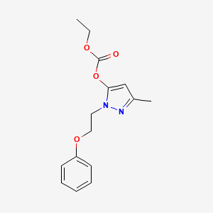 molecular formula C15H18N2O4 B14544754 Ethyl 3-methyl-1-(2-phenoxyethyl)-1H-pyrazol-5-yl carbonate CAS No. 62270-39-7