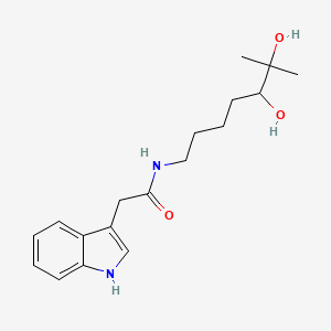 molecular formula C18H26N2O3 B14544769 N-(5,6-Dihydroxy-6-methylheptyl)-2-(1H-indol-3-yl)acetamide CAS No. 61755-39-3