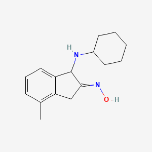 molecular formula C16H22N2O B14544824 N-[1-(Cyclohexylamino)-4-methyl-1,3-dihydro-2H-inden-2-ylidene]hydroxylamine CAS No. 61957-29-7
