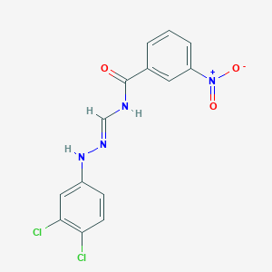 molecular formula C14H10Cl2N4O3 B14544941 N-[(E)-[(3,4-dichlorophenyl)hydrazinylidene]methyl]-3-nitrobenzamide 