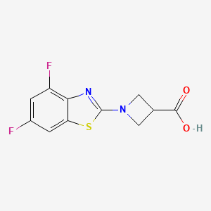 molecular formula C11H8F2N2O2S B1454498 1-(4,6-Difluoro-1,3-benzothiazol-2-yl)azetidine-3-carboxylic acid CAS No. 1283107-98-1