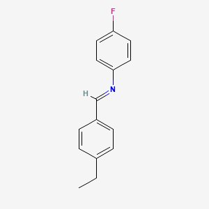 molecular formula C15H14FN B14545000 Benzenamine, N-[(4-ethylphenyl)methylene]-4-fluoro- CAS No. 62230-97-1