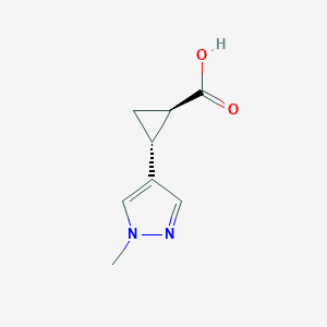 molecular formula C8H10N2O2 B1454506 (1R,2R)-2-(1-methyl-1H-pyrazol-4-yl)cyclopropane-1-carboxylic acid CAS No. 1807940-87-9