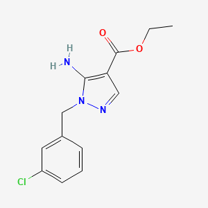 molecular formula C13H14ClN3O2 B1454517 ethyl 5-amino-1-(3-chlorobenzyl)-1H-pyrazole-4-carboxylate CAS No. 1397219-57-6