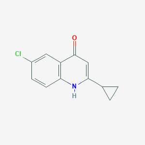 molecular formula C12H10ClNO B1454521 6-Chloro-2-cyclopropyl-1,4-dihydroquinolin-4-one CAS No. 1341362-65-9